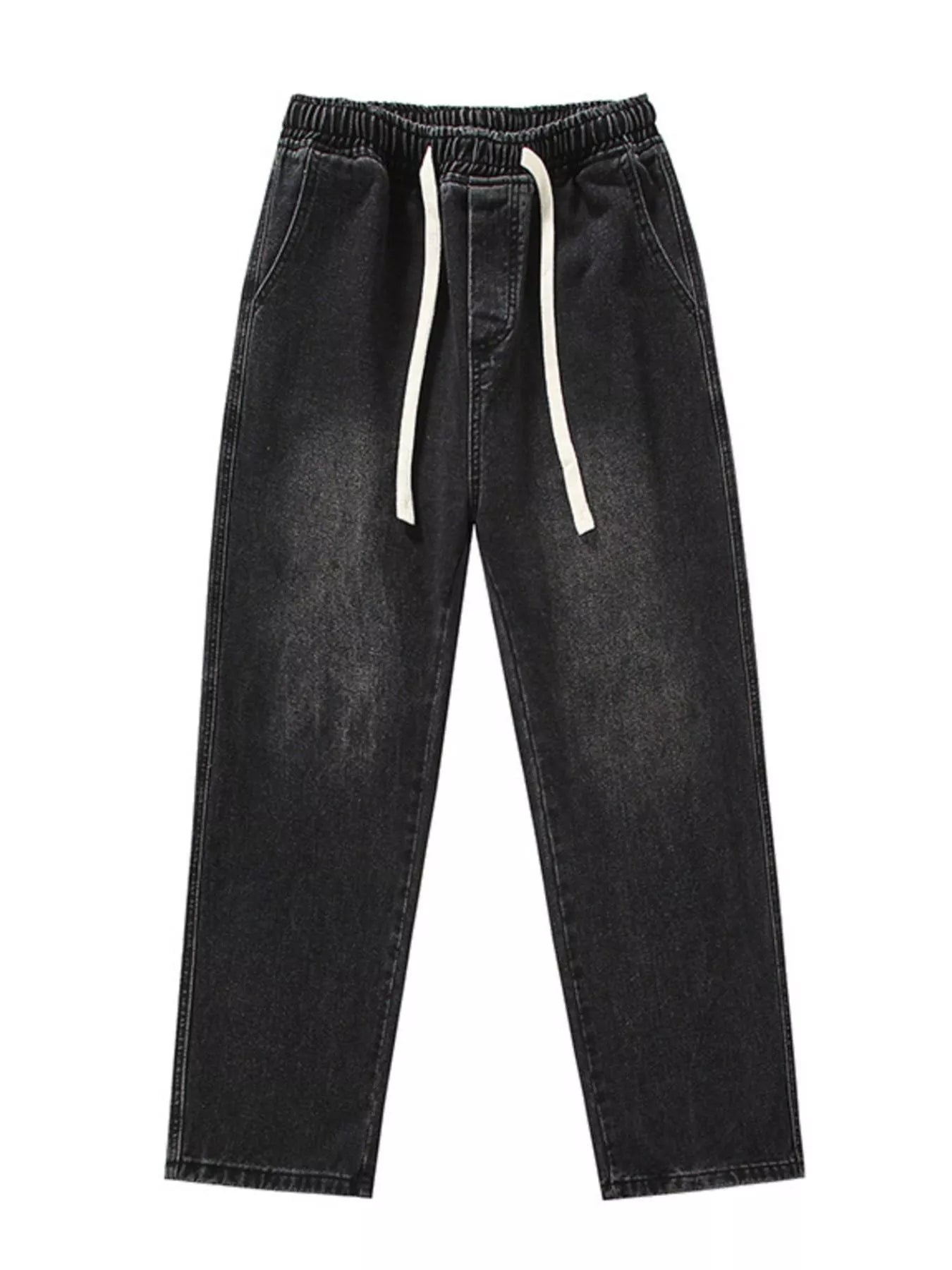 Men's Full Size Wide Leg Drawstring Jeans Plus Size
