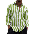 Men's Striped Button-Down Long Sleeve Shirt