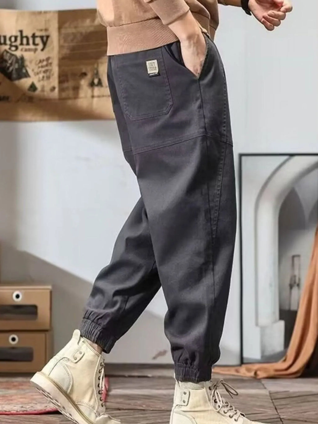 Men's Plus Size Drawstring Loose Fit Joggers