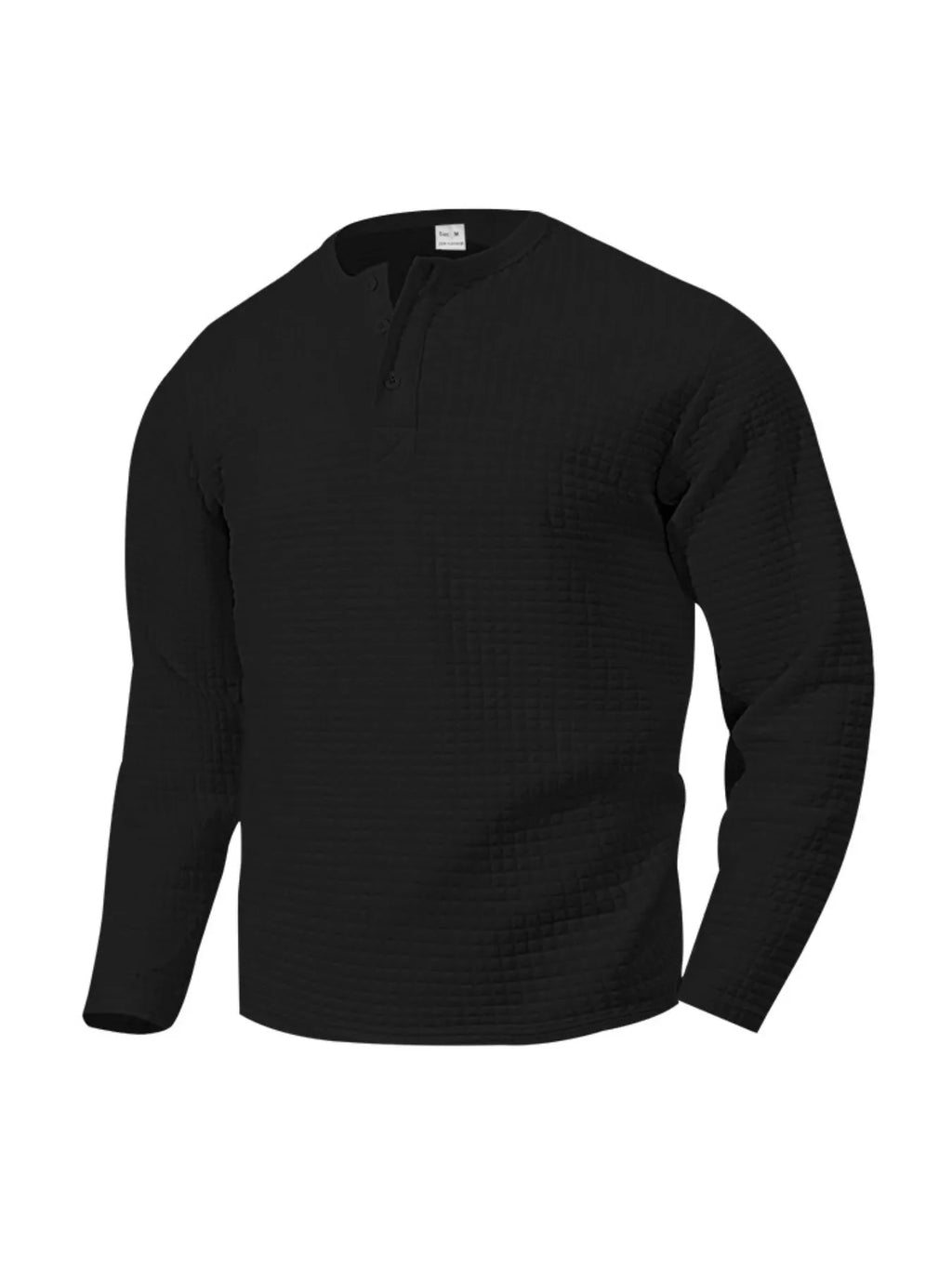 Men's Plus Size Casual Waffle Knit Henley T-Shirt