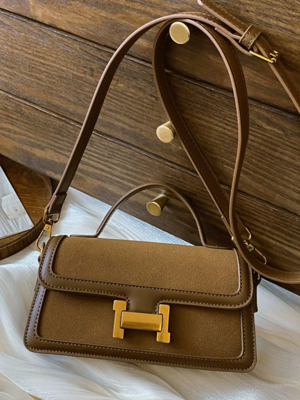 Golden Buckle Crossbody Bag