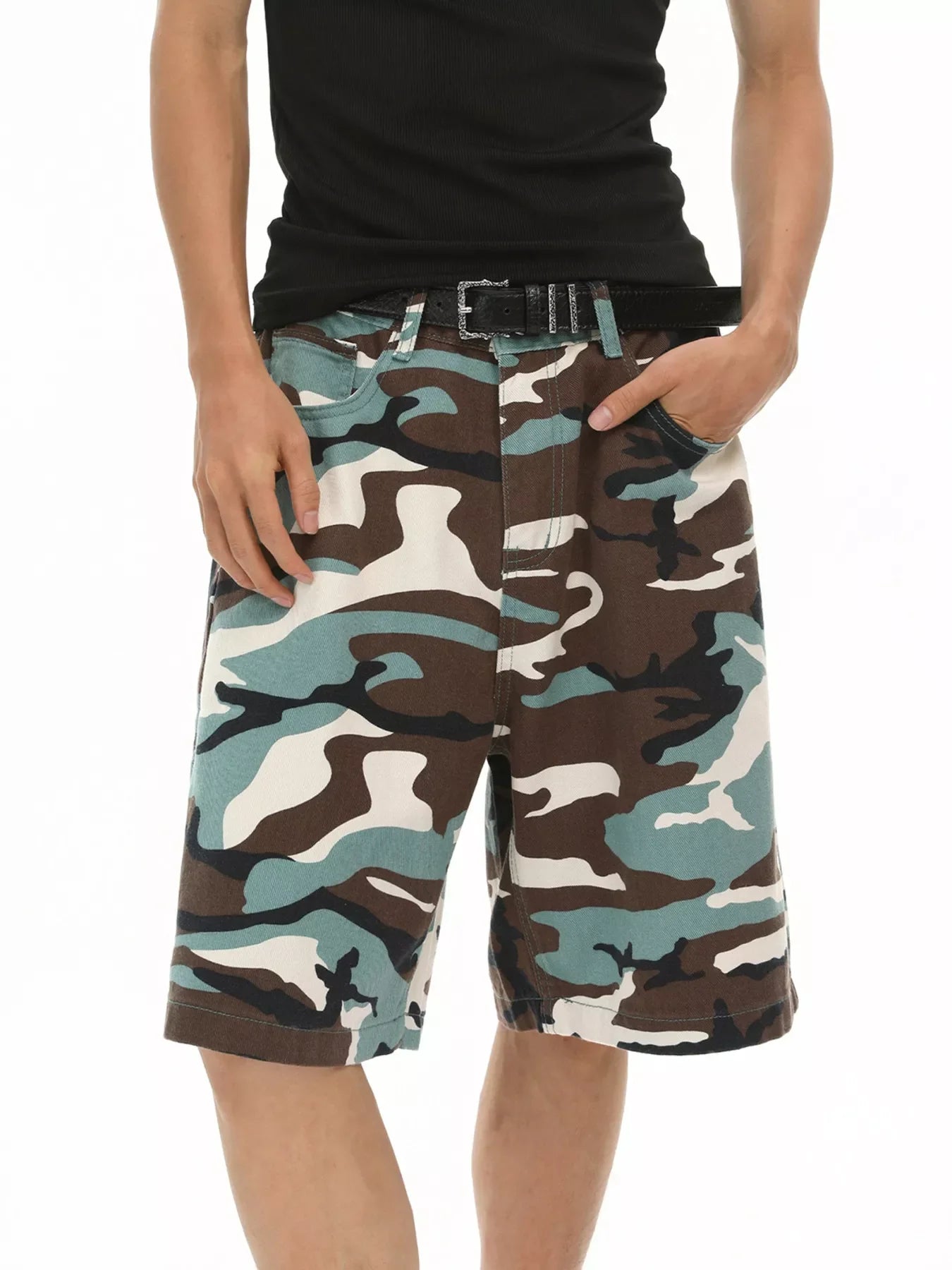 Men's Camouflage Denim Shorts