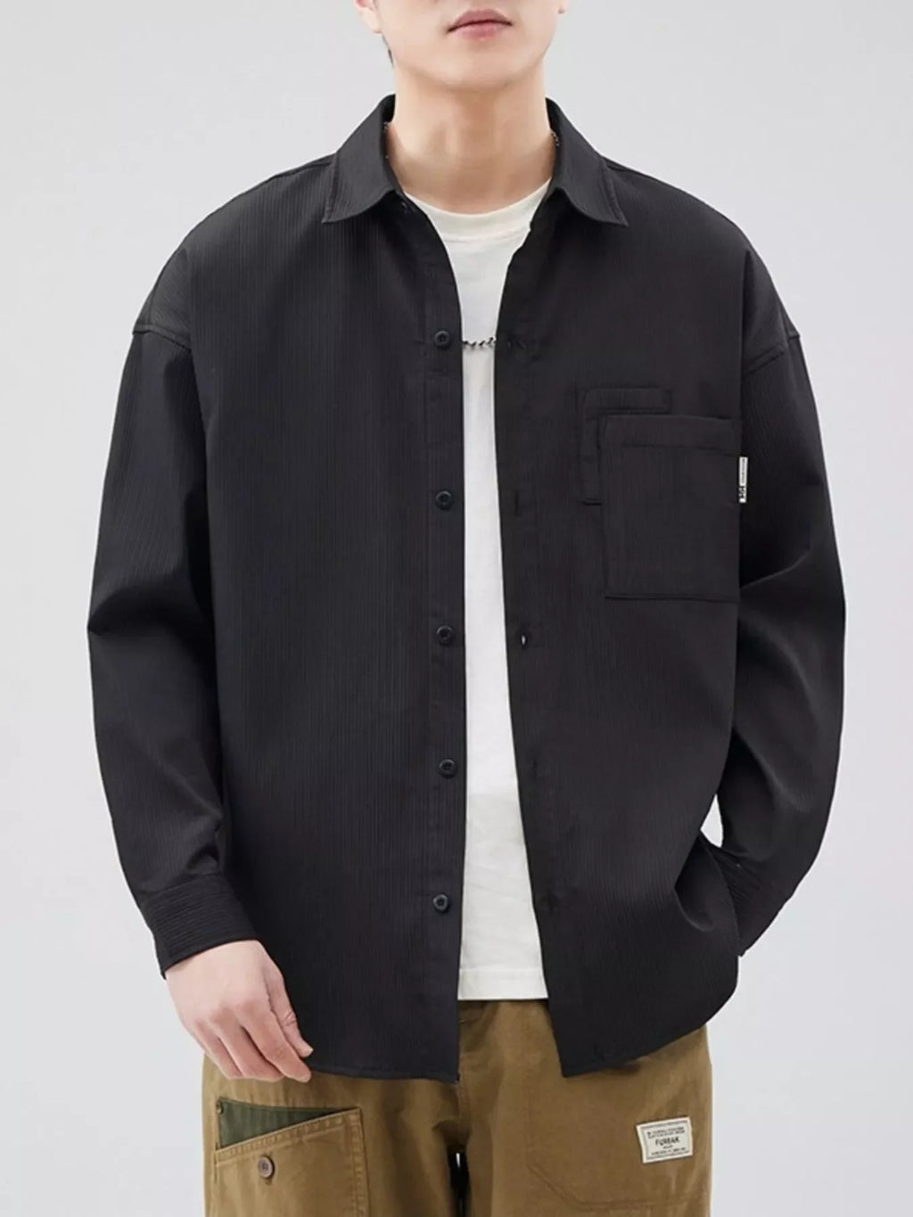 Men's Plus Size Button Down Long Sleeve Shirt