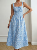 Floral Tie-Front A-Line Midi Dress
