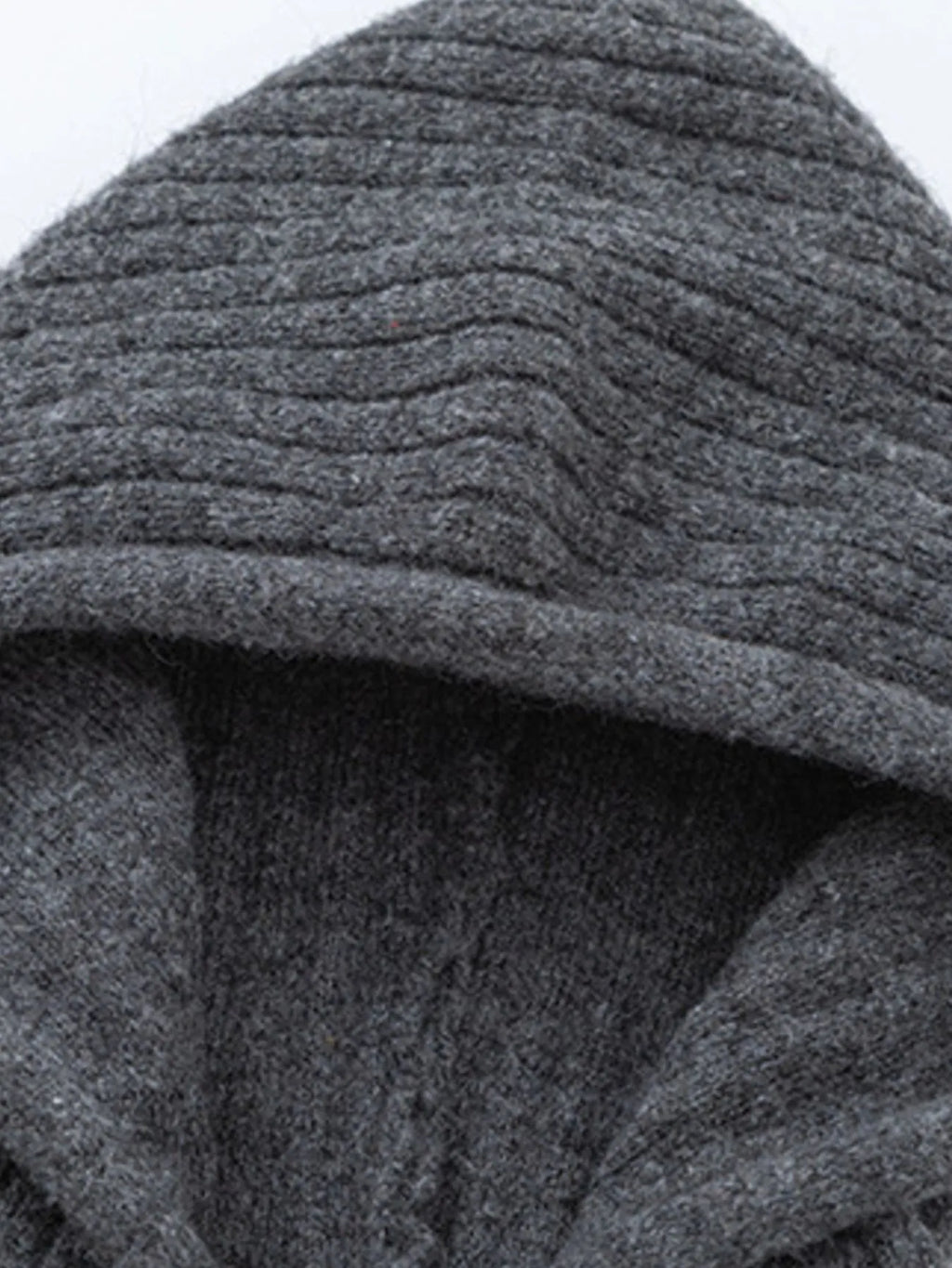 Men's Drawstring Ribbed Hooded Sweater