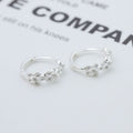 925 Sterling Silver Flower Hoop Earrings
