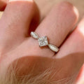 1 Carat 925 Sterling Silver Moissanite Geometric Ring