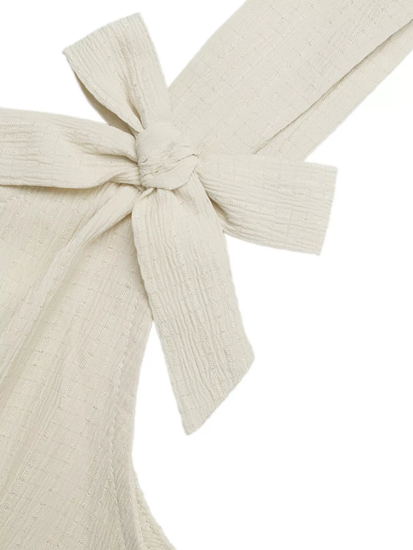 Bowknot Strap Pleated Detail Romper