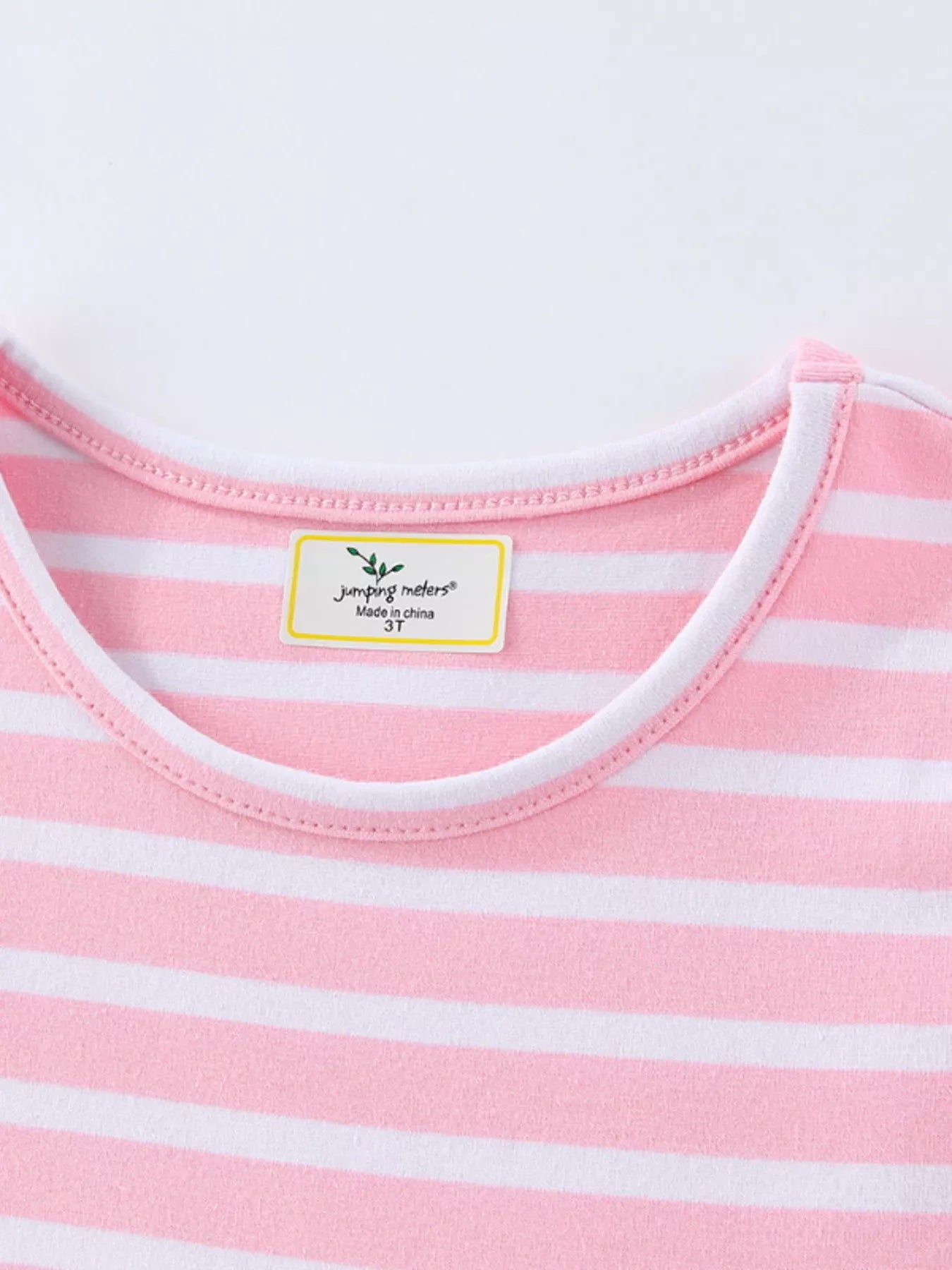 Children's Striped Bunny Embroidered Dress