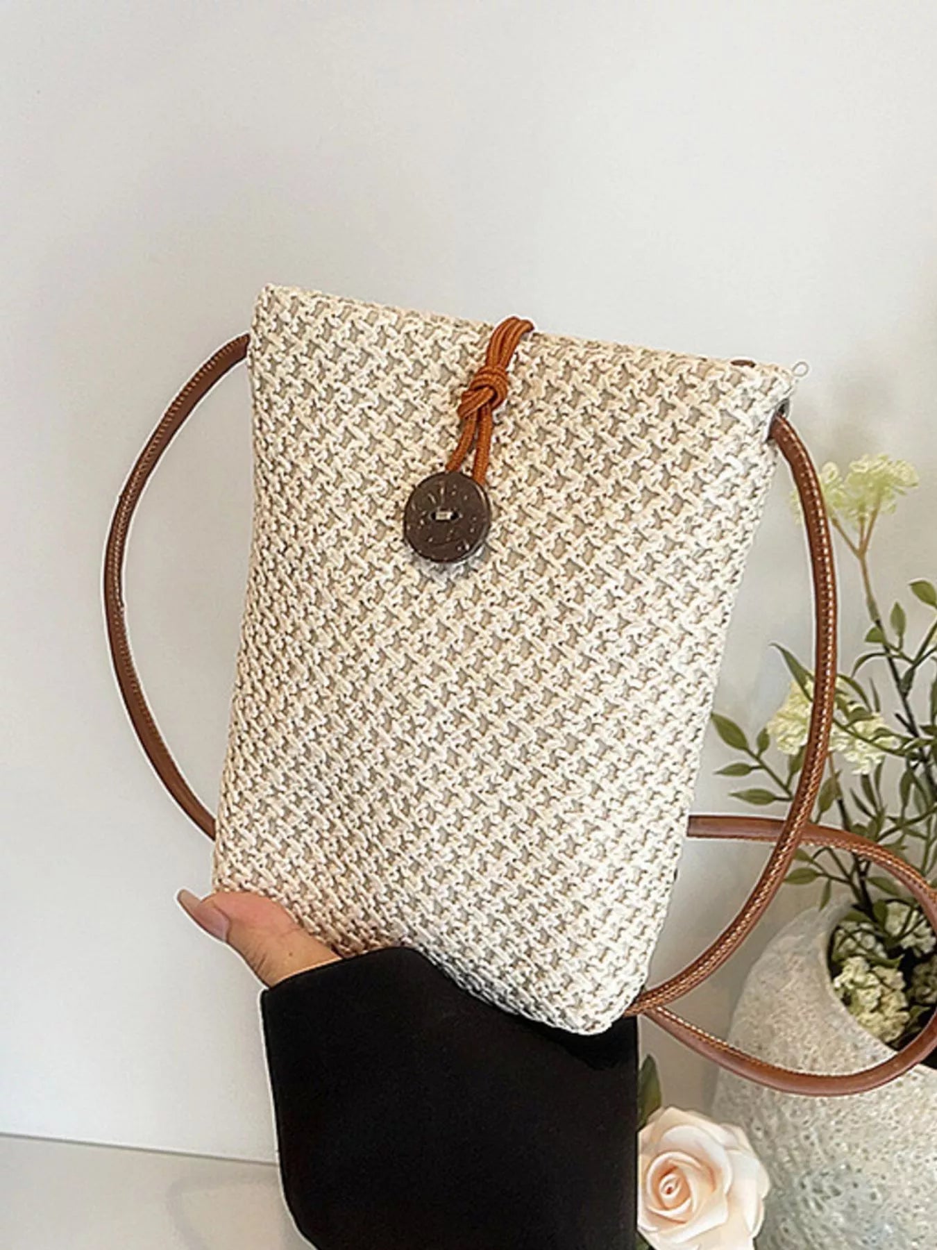 Woven Texture Crossbody Bag