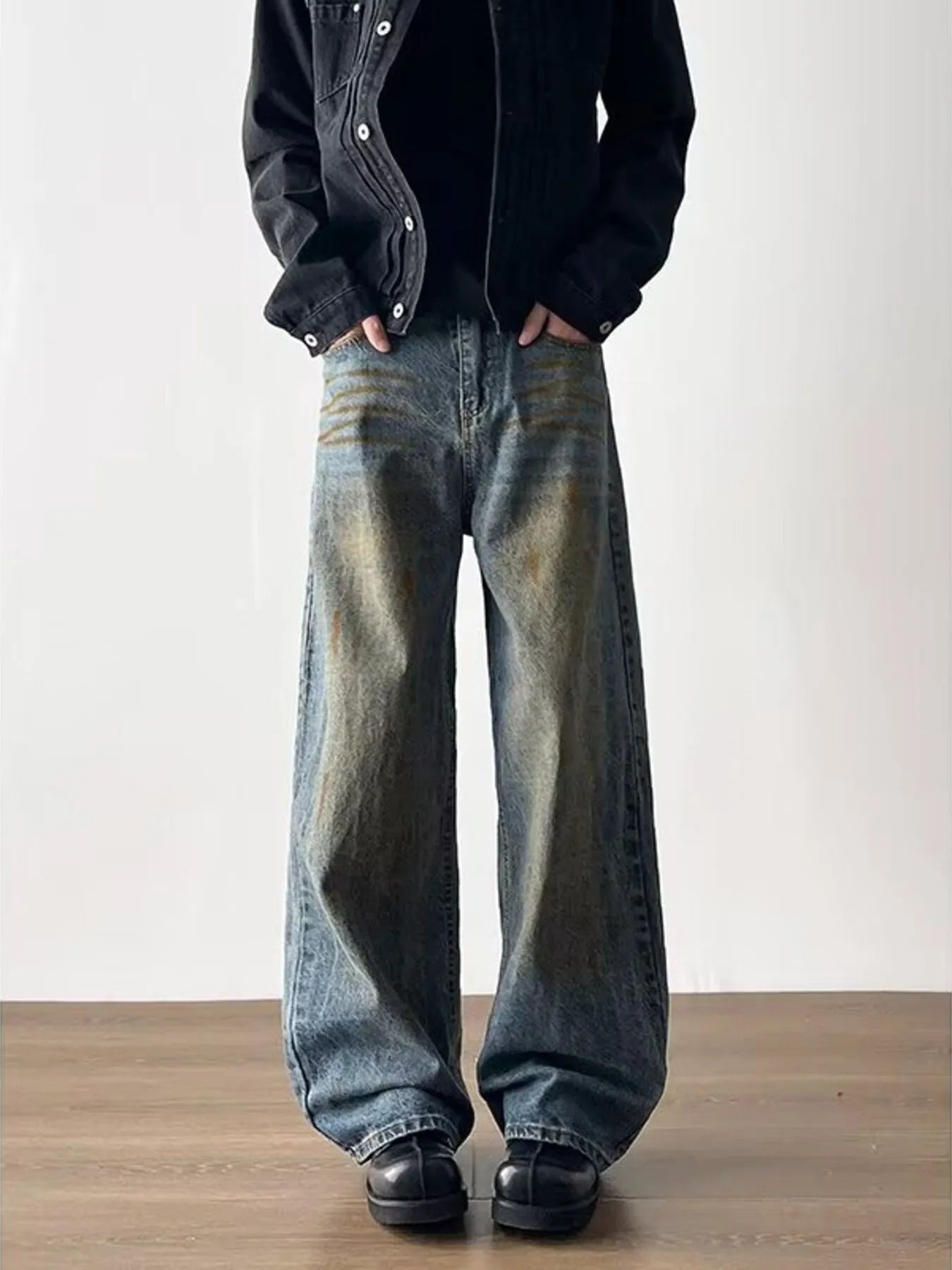 Men's Full Size Wide-Leg Jeans Plus Size