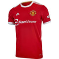 adidas Mens 2021-22 Manchester United Home Jersey (Real Red X-Large)