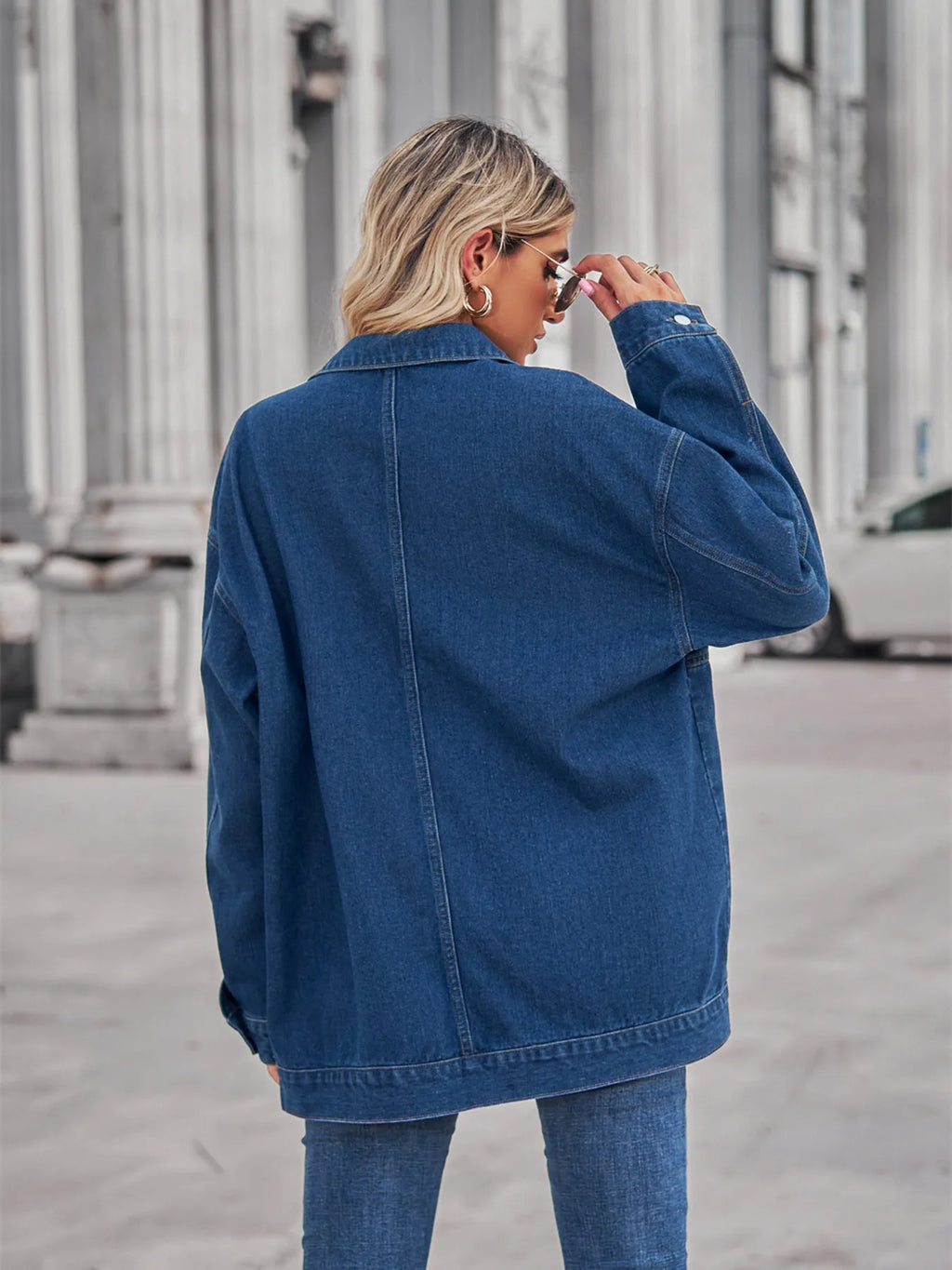 Button Up Long Sleeve Denim Jacket