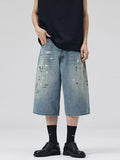Men's Wide-Leg Denim Shorts