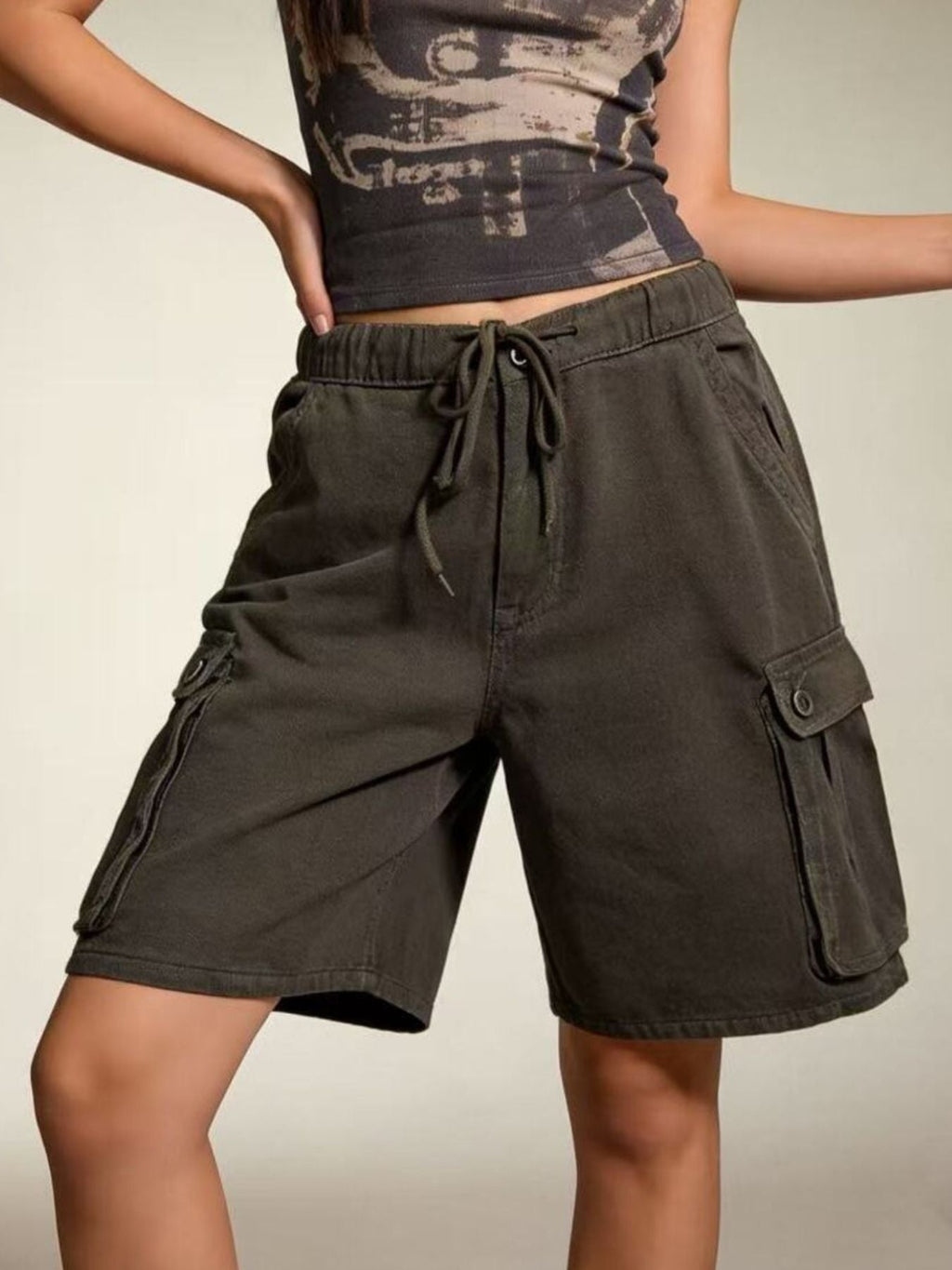 Cargo Shorts with Drawstring