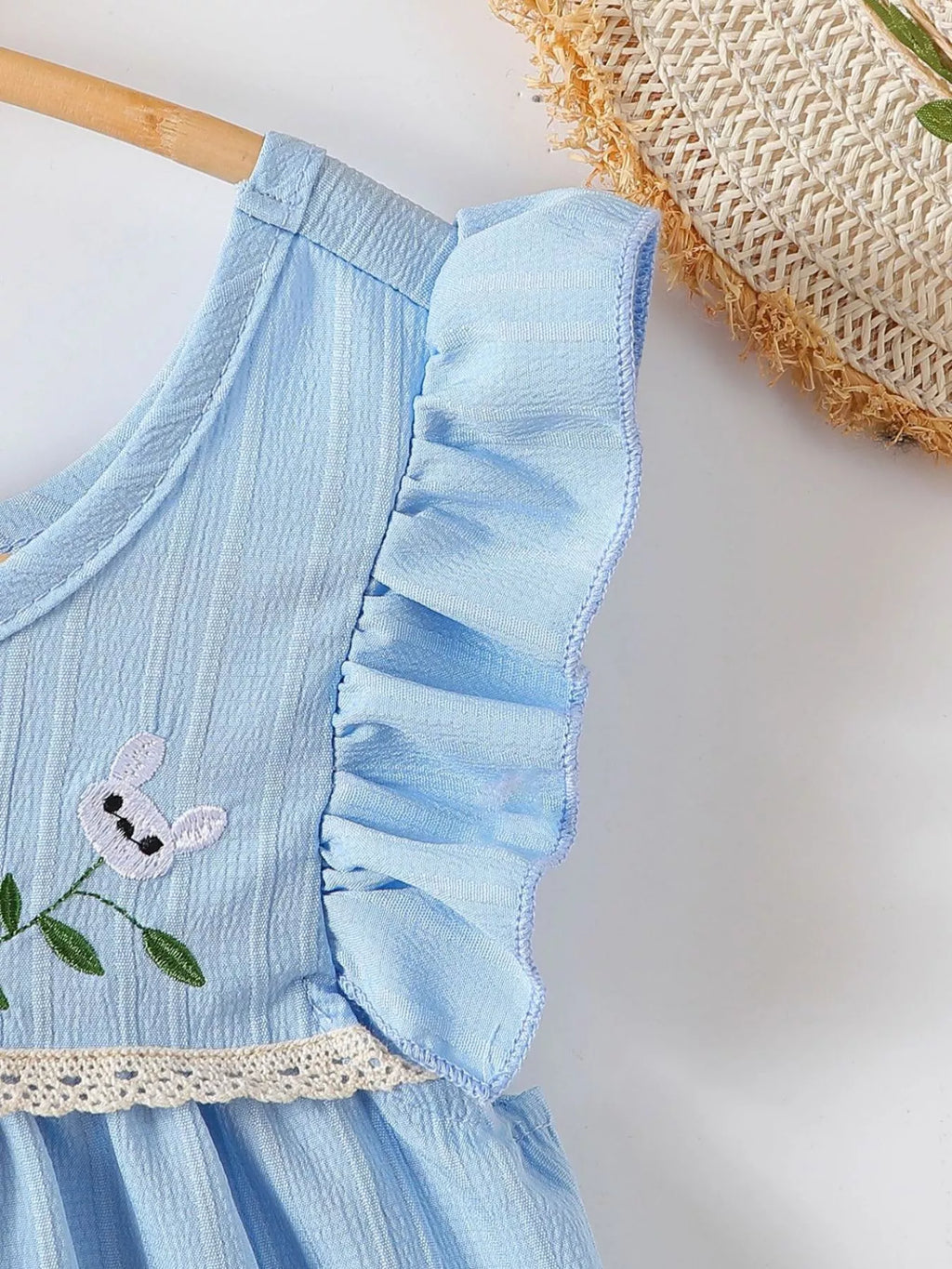 Children's Embroidered Ruffled Hem Dress