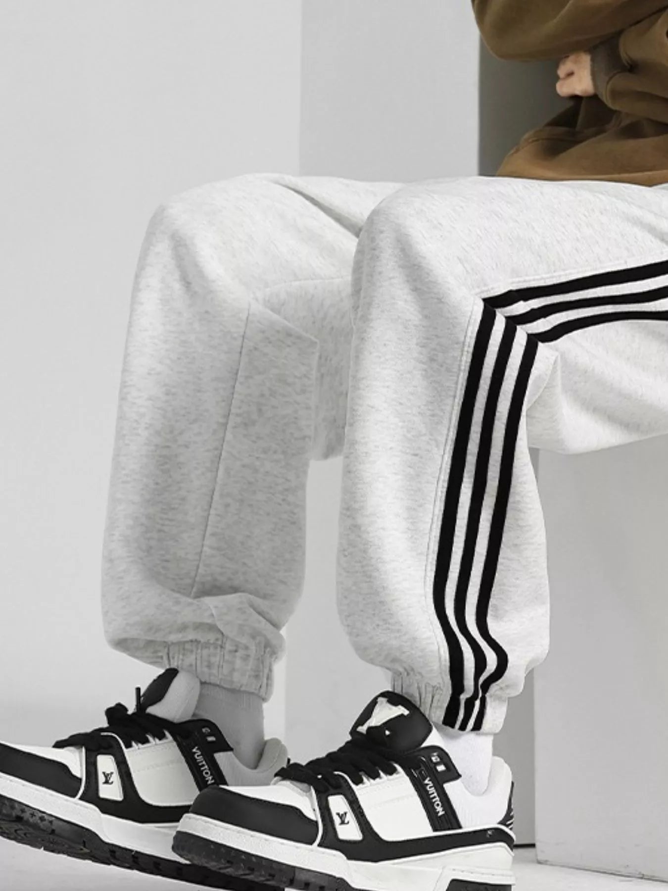 Men's Plus Size Casual Loose Fit Striped Pants