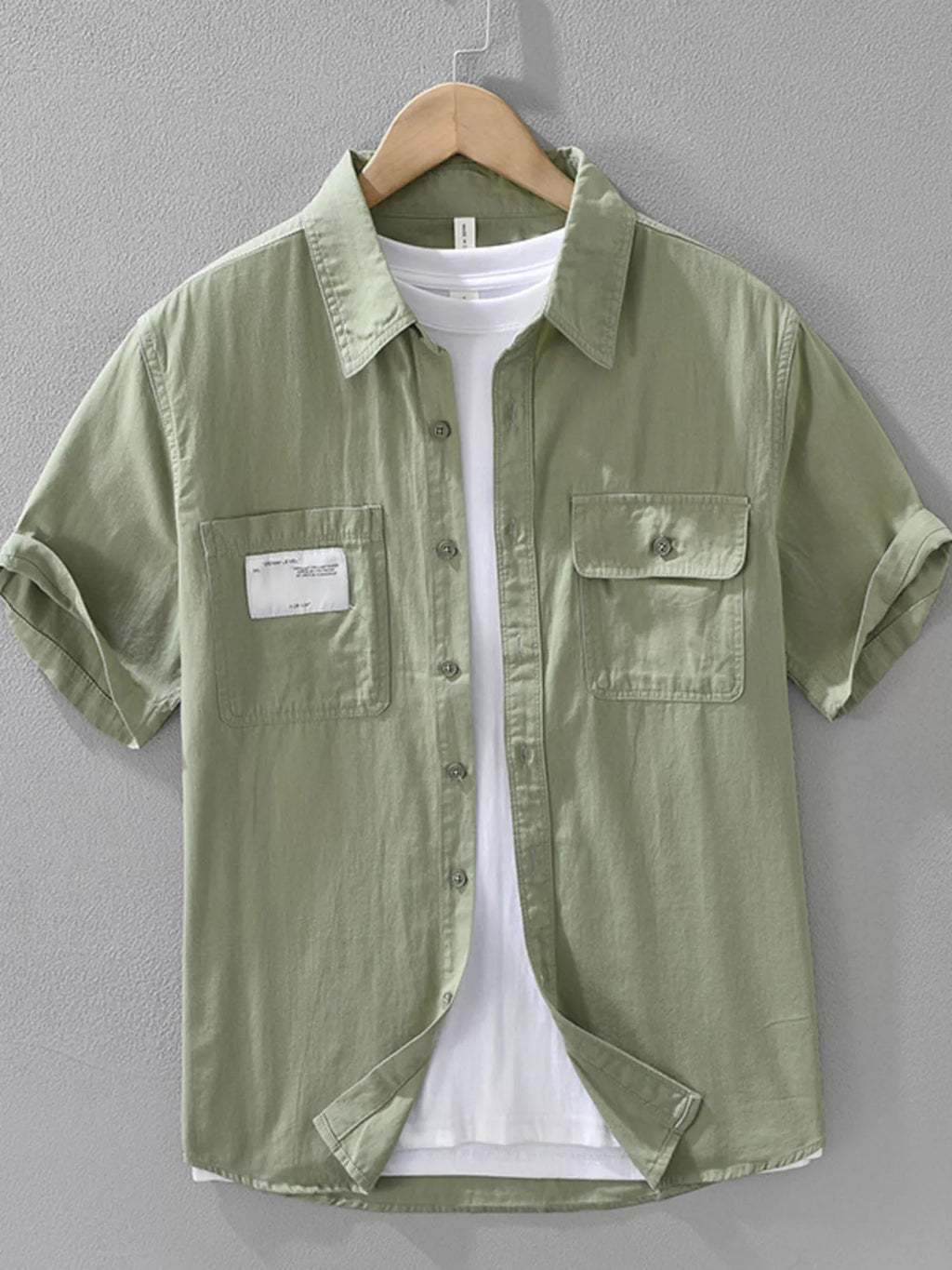 Men's Plus Size Button Up Short Sleeve Shirt