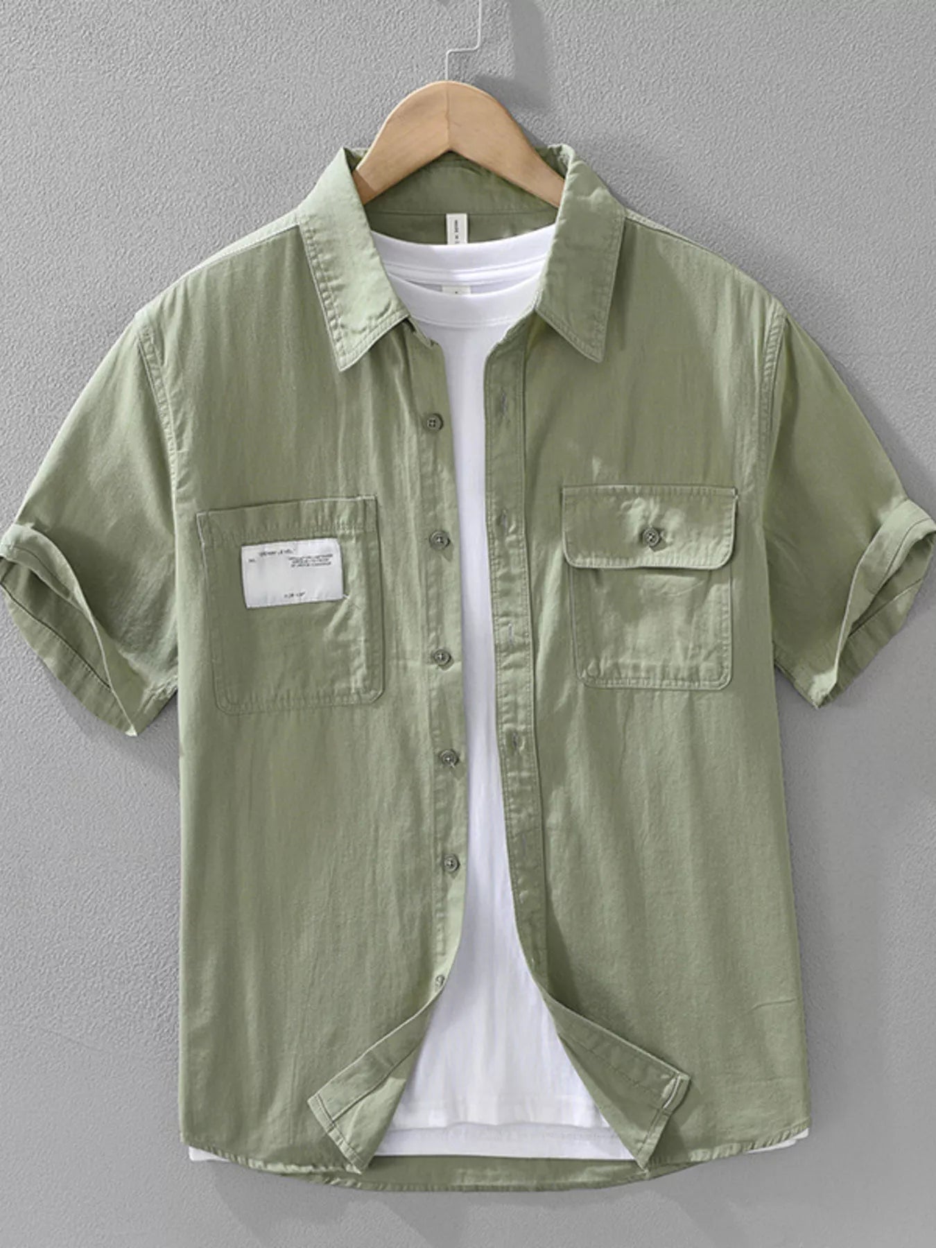 Men's Plus Size Button Up Short Sleeve Shirt