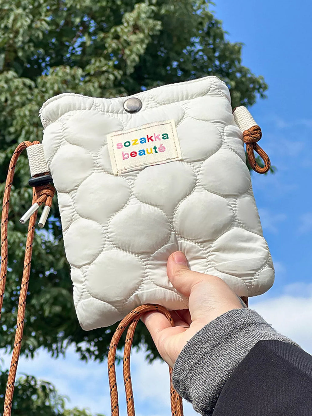 Quilted Padded Crossbody Bag with Adjustable Strap