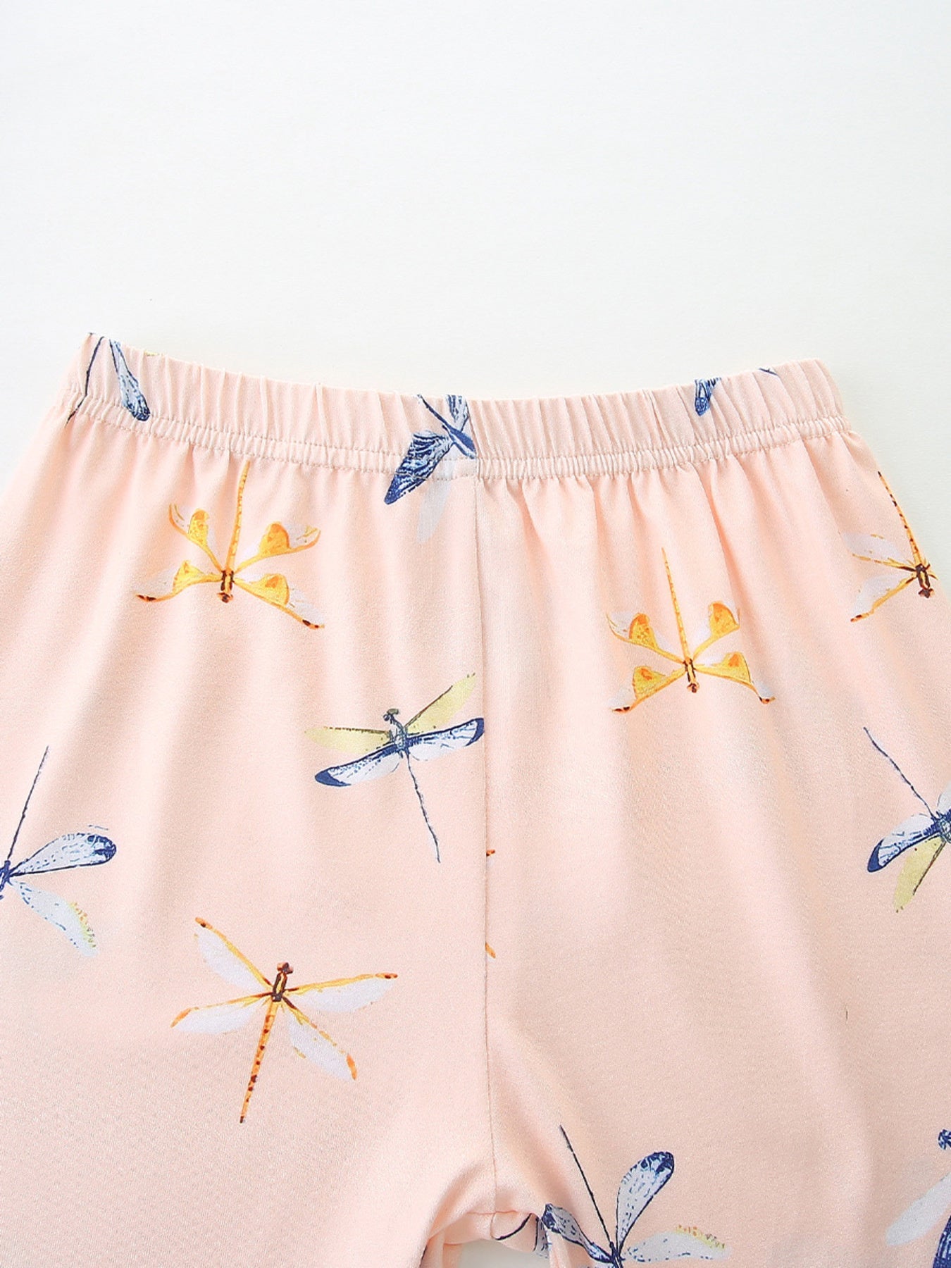Children's Dragonfly Print Casual Tee and Shorts Set