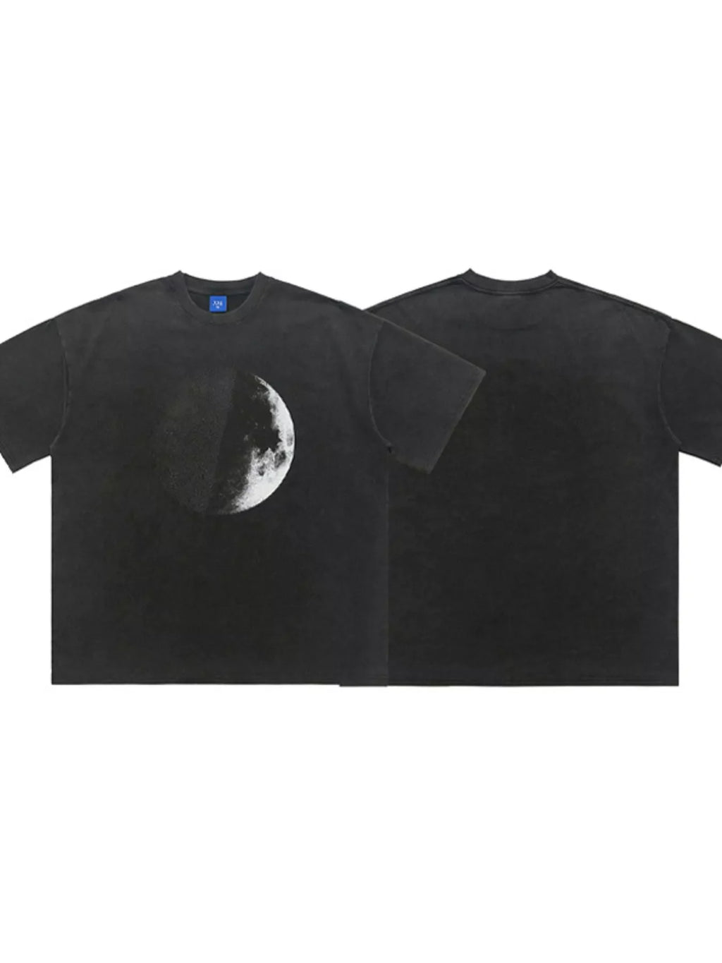 Men's Moon Round Neck Half Sleeve T-Shirt