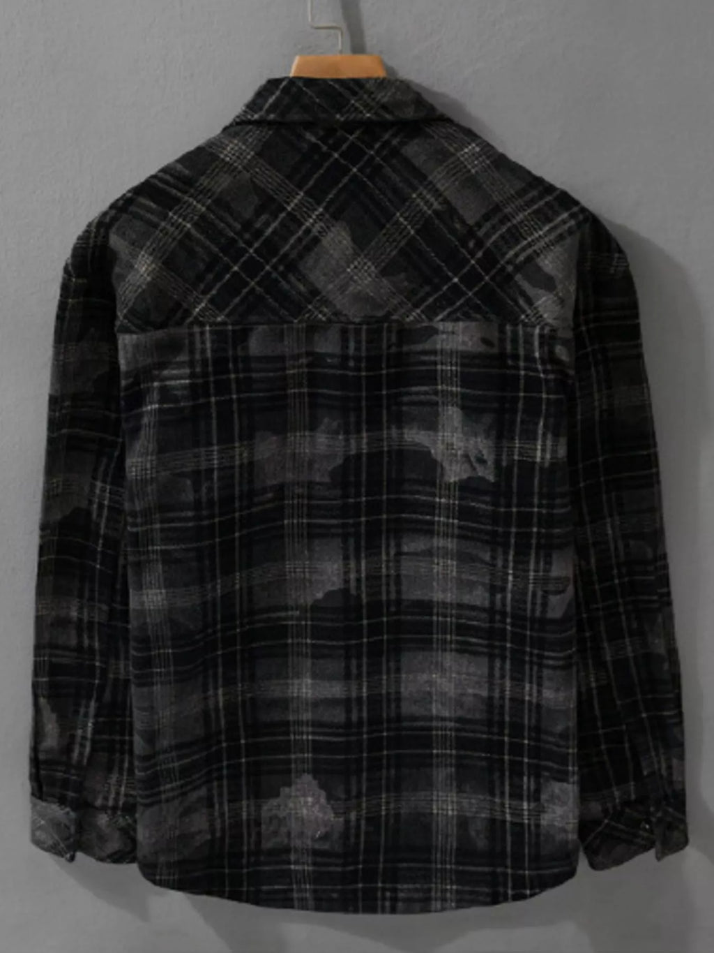 Men's Plus Size Plaid Button Up Long Sleeve Shirt