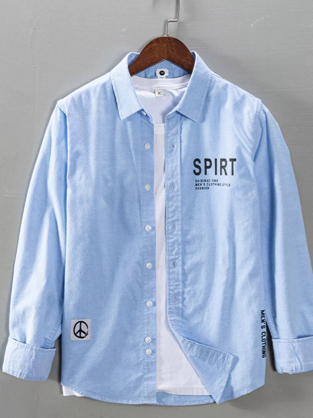 Men's Plus Size Button Up Long Sleeve Shirt