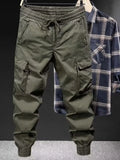 Men's Plus Size Drawstring Joggers with Pockets