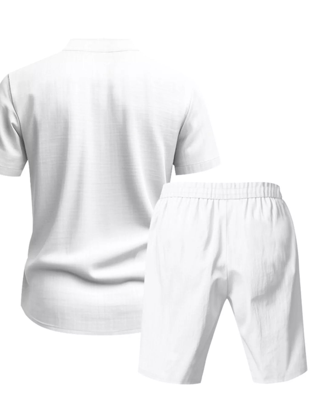 Men's Full Size Casual Short Sleeve Shirt and Shorts Set Plus Size