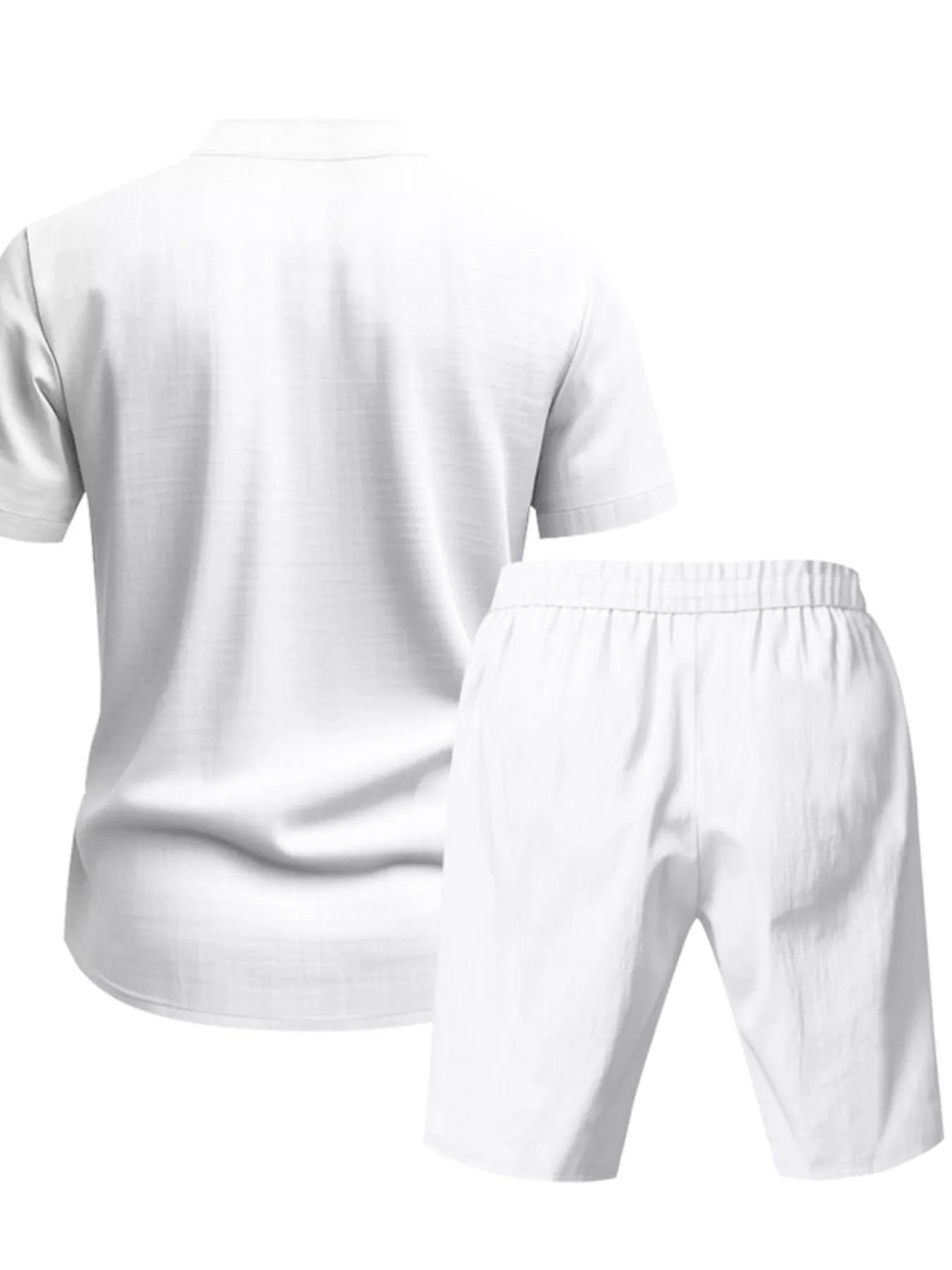 Men's Full Size Casual Short Sleeve Shirt and Shorts Set Plus Size