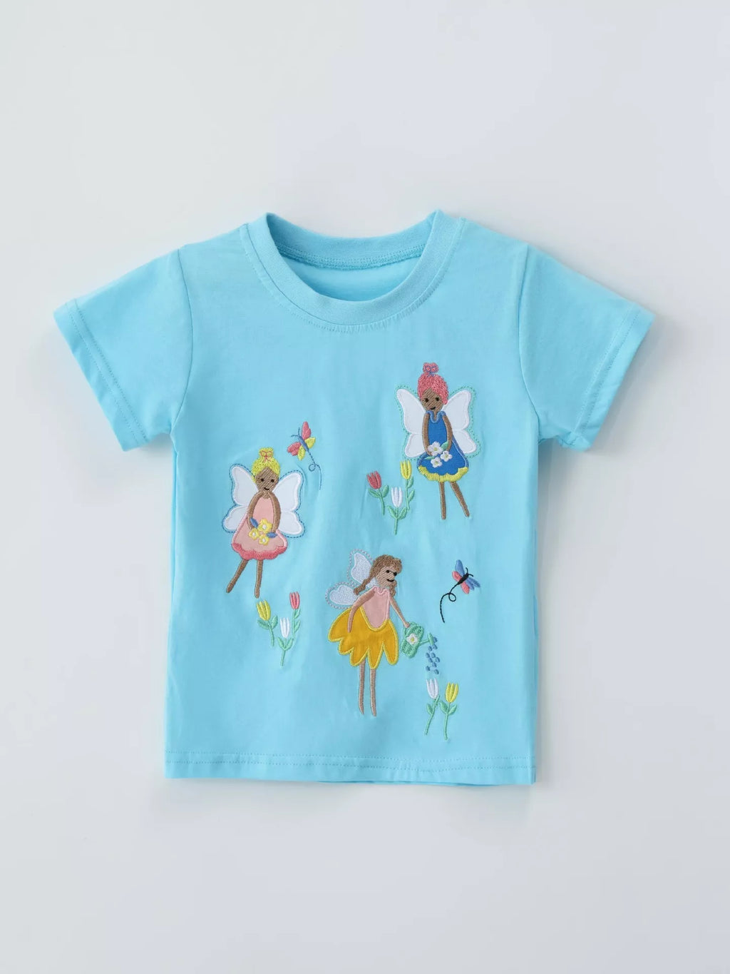 Children's Embroidered Round Neck T-Shirt