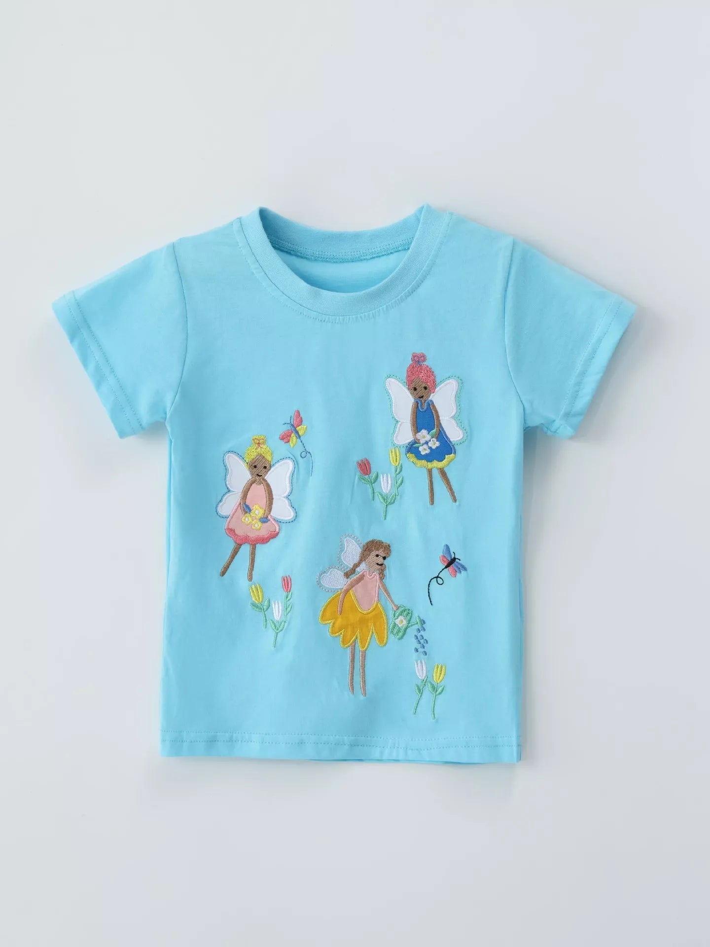 Children's Embroidered Round Neck T-Shirt