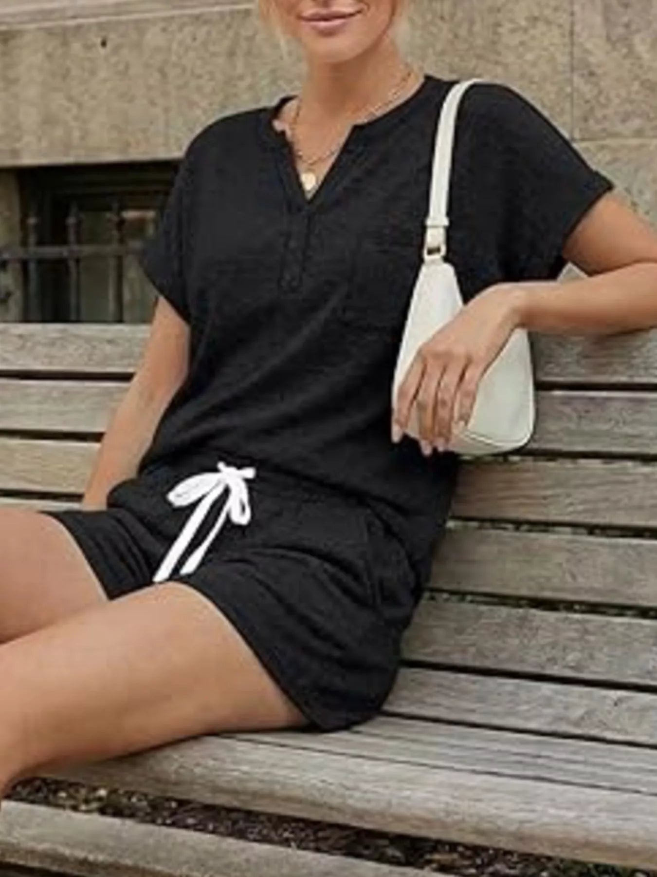 Short Sleeve Top and Shorts Set