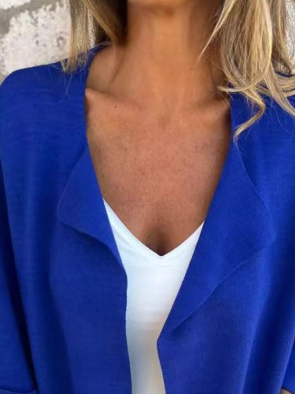 Full Size Open Front 3/4 Sleeve Casual Cardigan Plus Size