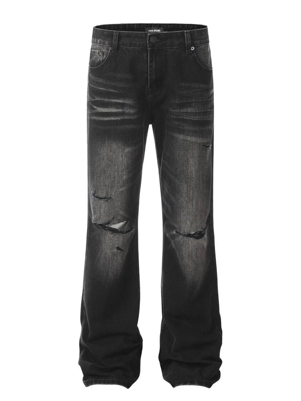 Men's Distressed Wide Leg Denim Jeans