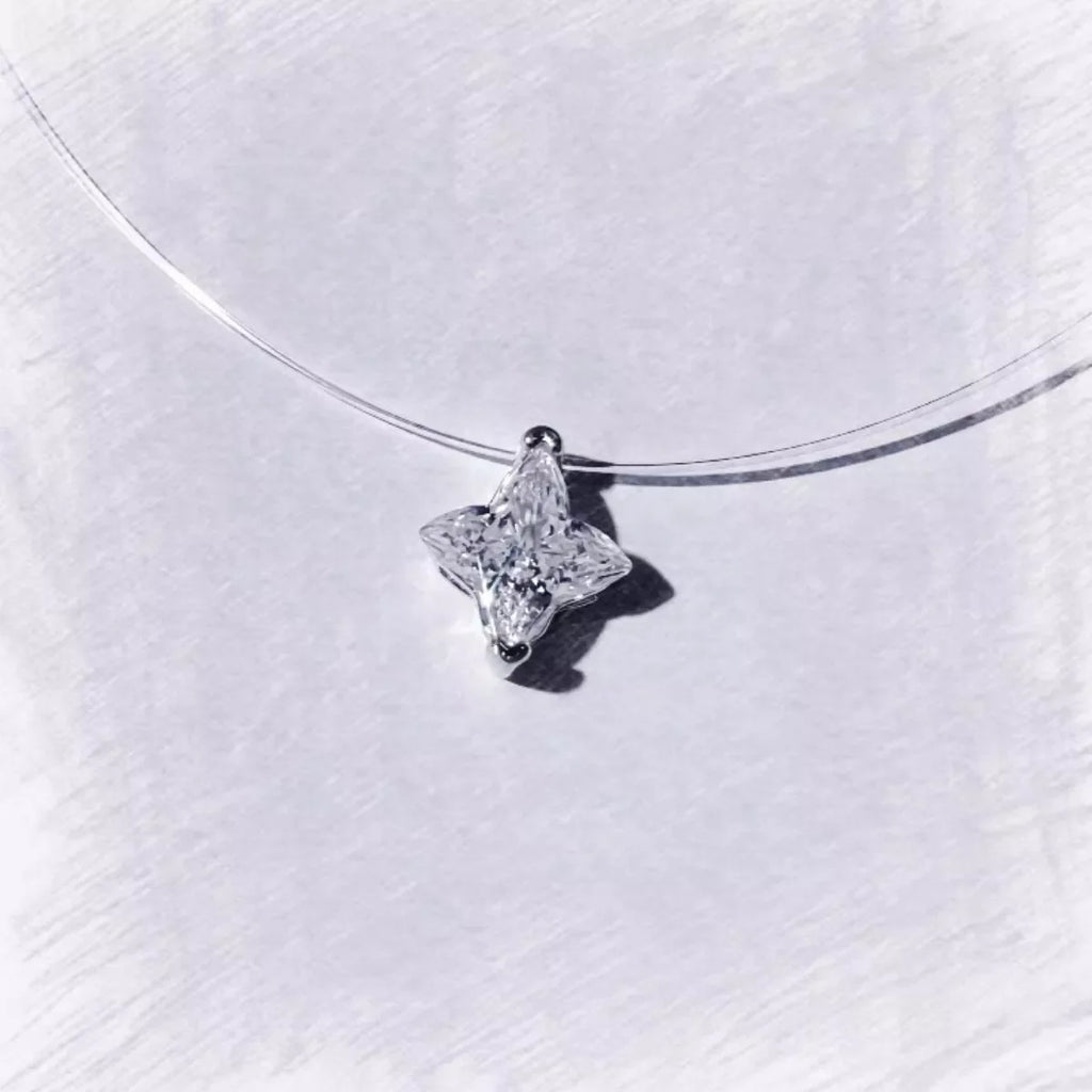 2 Carat 925 Sterling Silver Moissanite Star Pendant Necklace