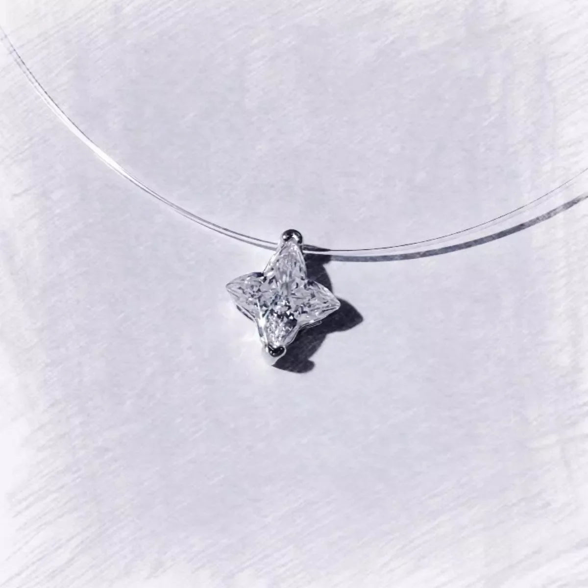 2 Carat 925 Sterling Silver Moissanite Star Pendant Necklace