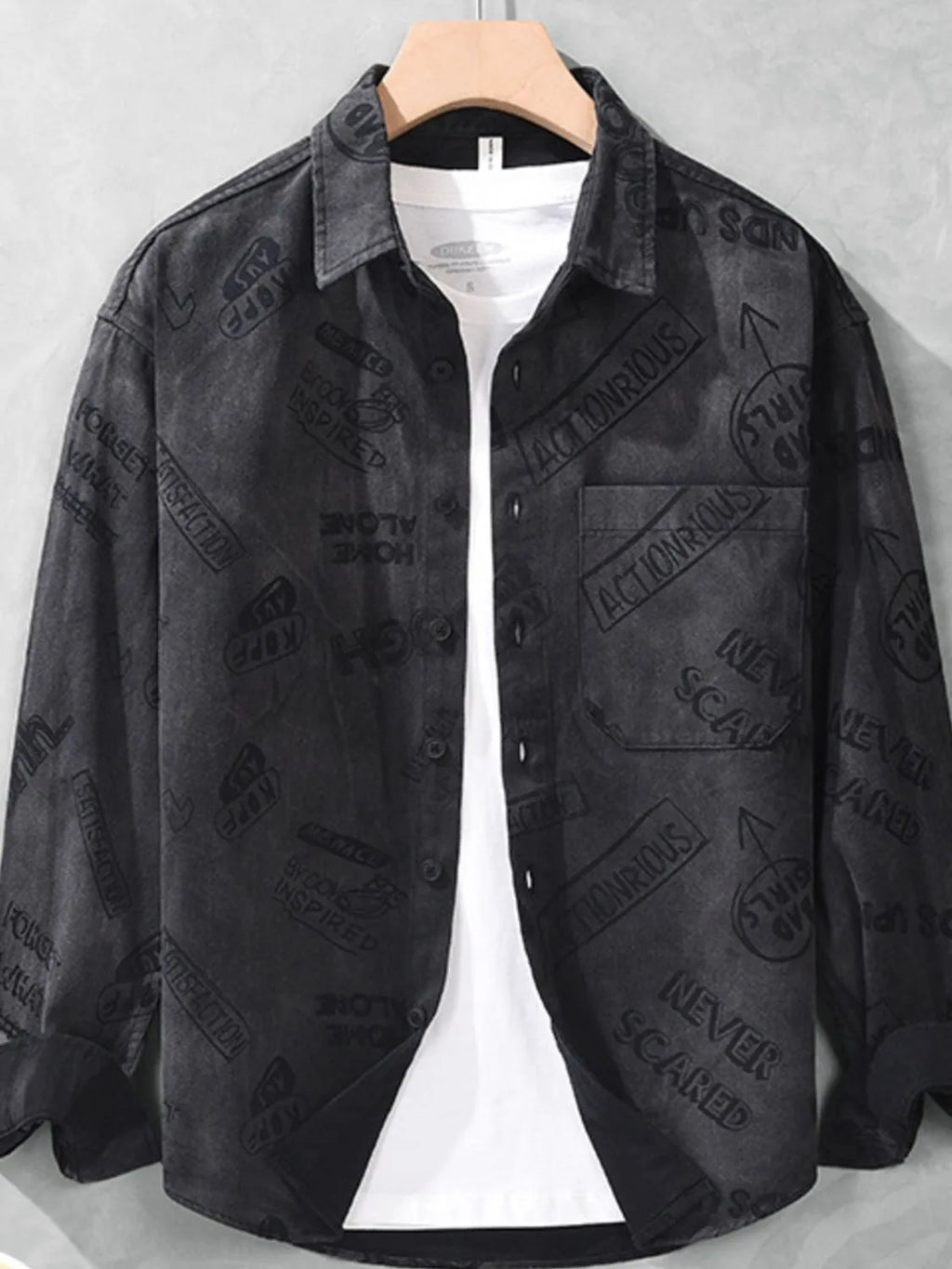 Men's Plus Size Button Up Long Sleeve Shirt