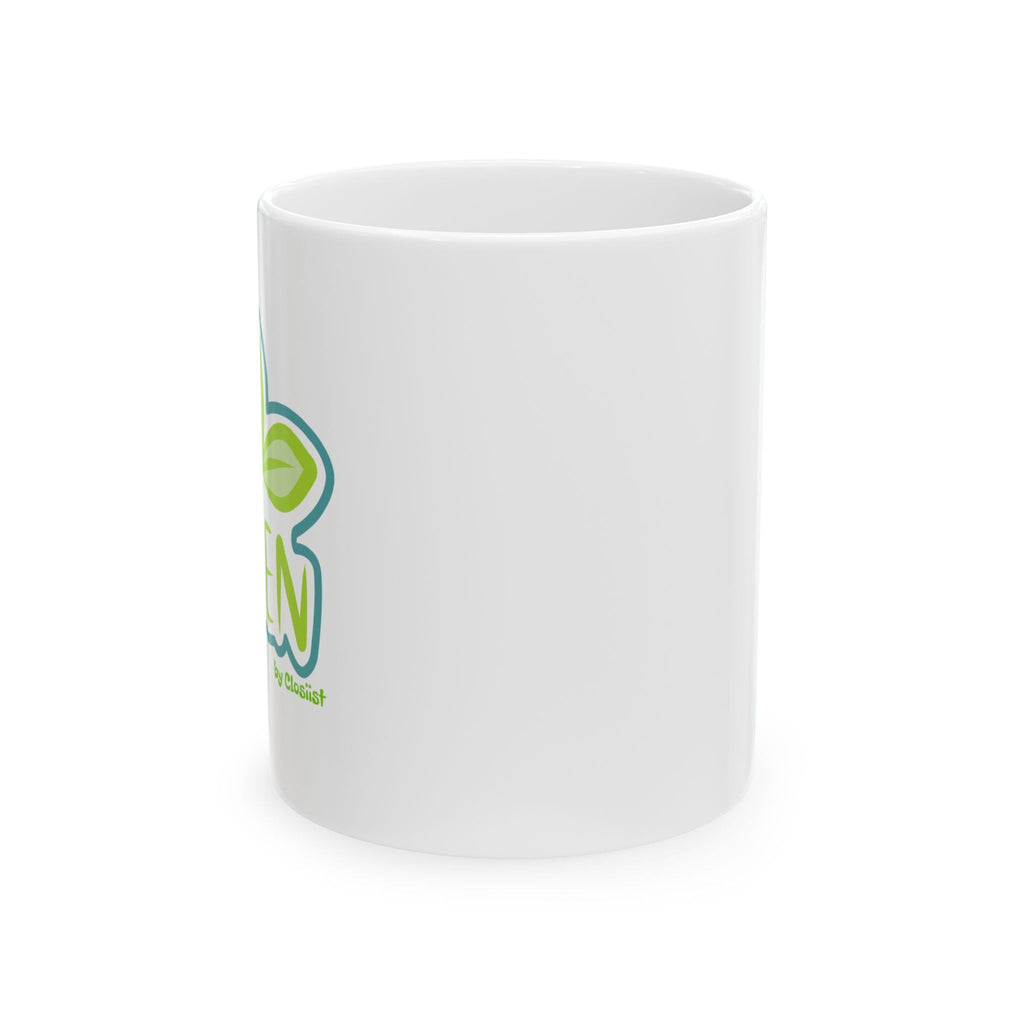 Go Green Ceramic Mug – Eco-Friendly Statement Mug for Nature Lovers