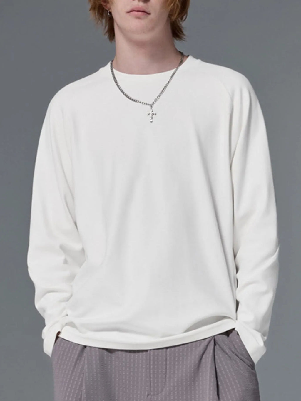 Men's Oversized Round Neck Long Sleeve T-Shirt