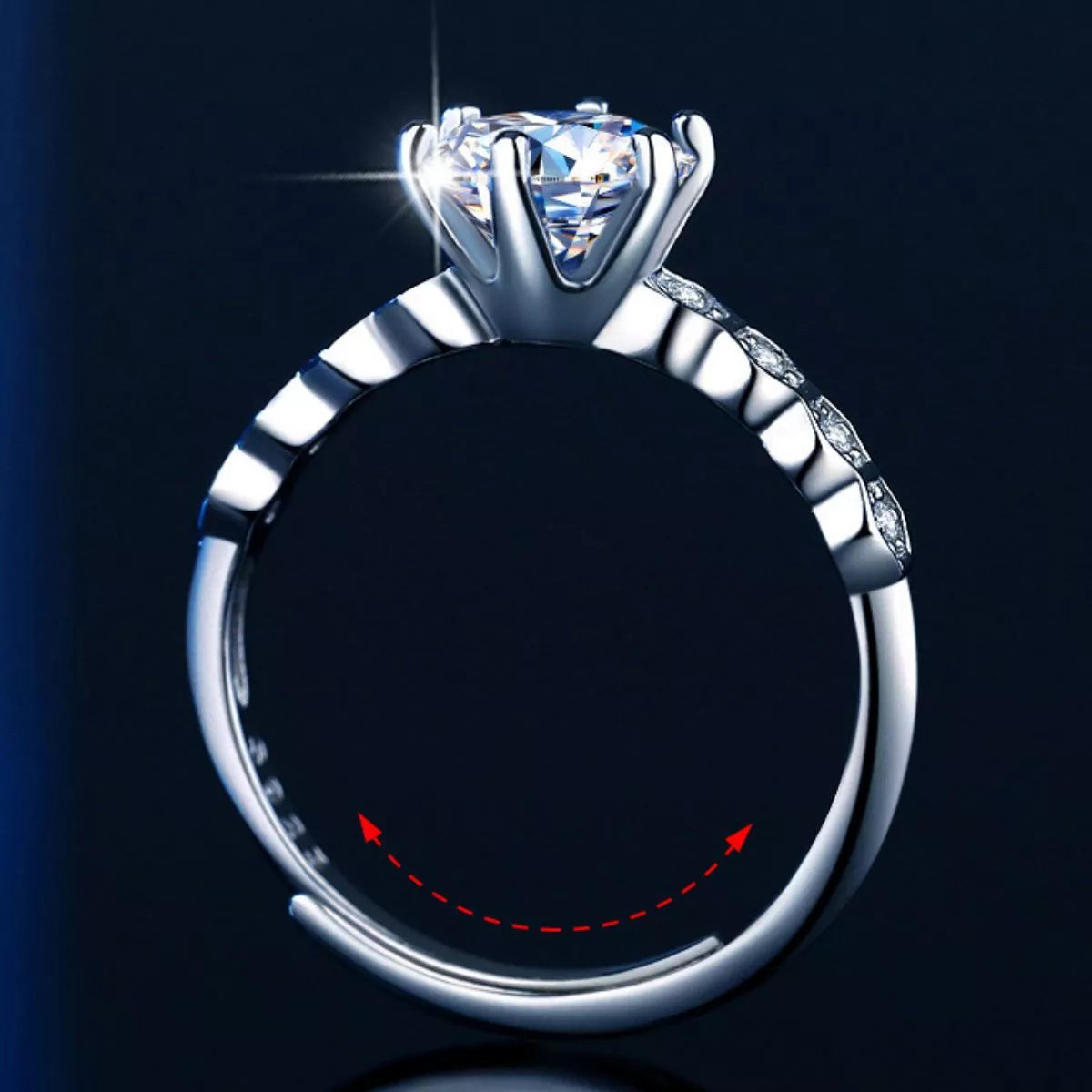 1 Carat Moissanite 925 Sterling Silver Ring