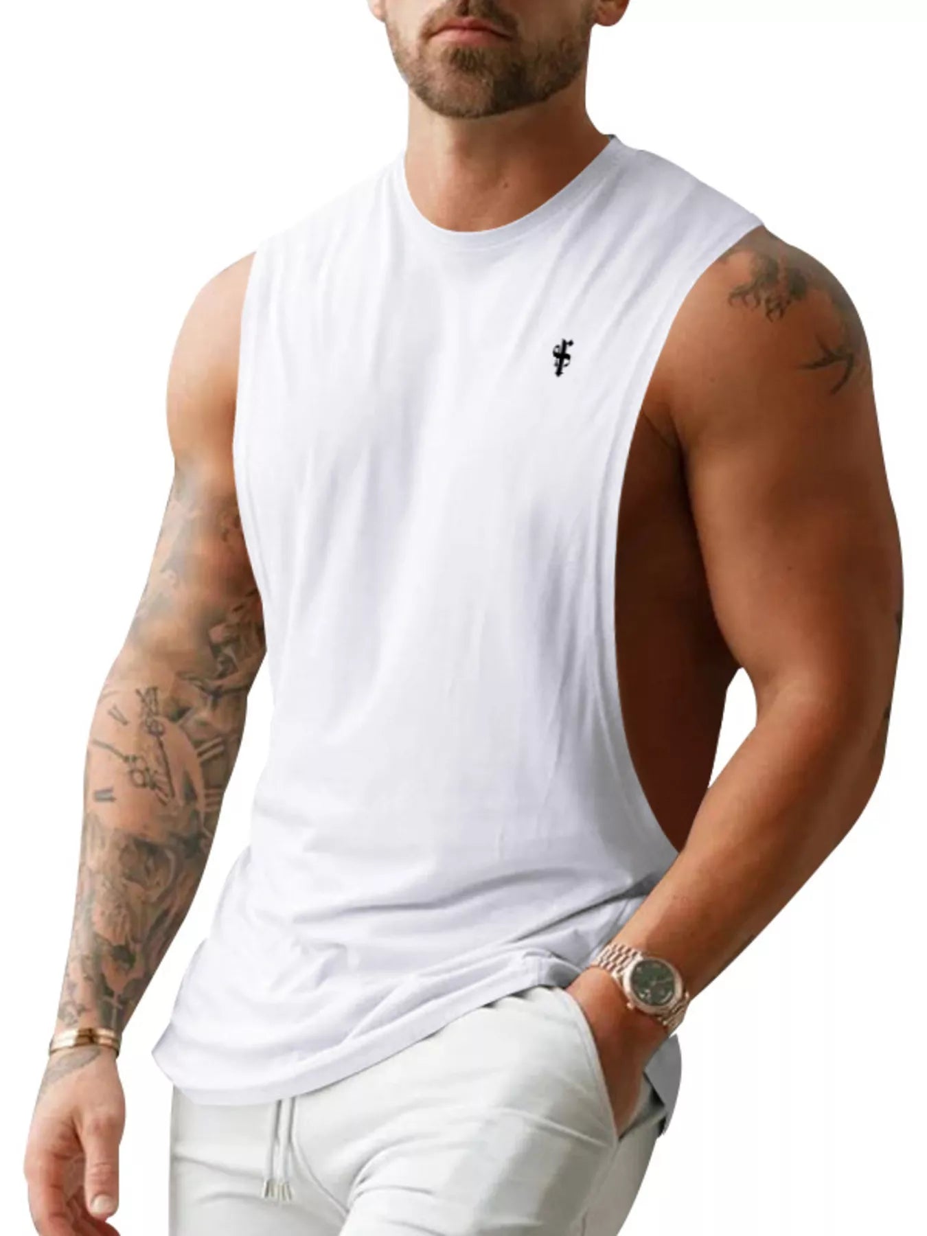 Men's Full Size Round Neck Tank Top Plus Size