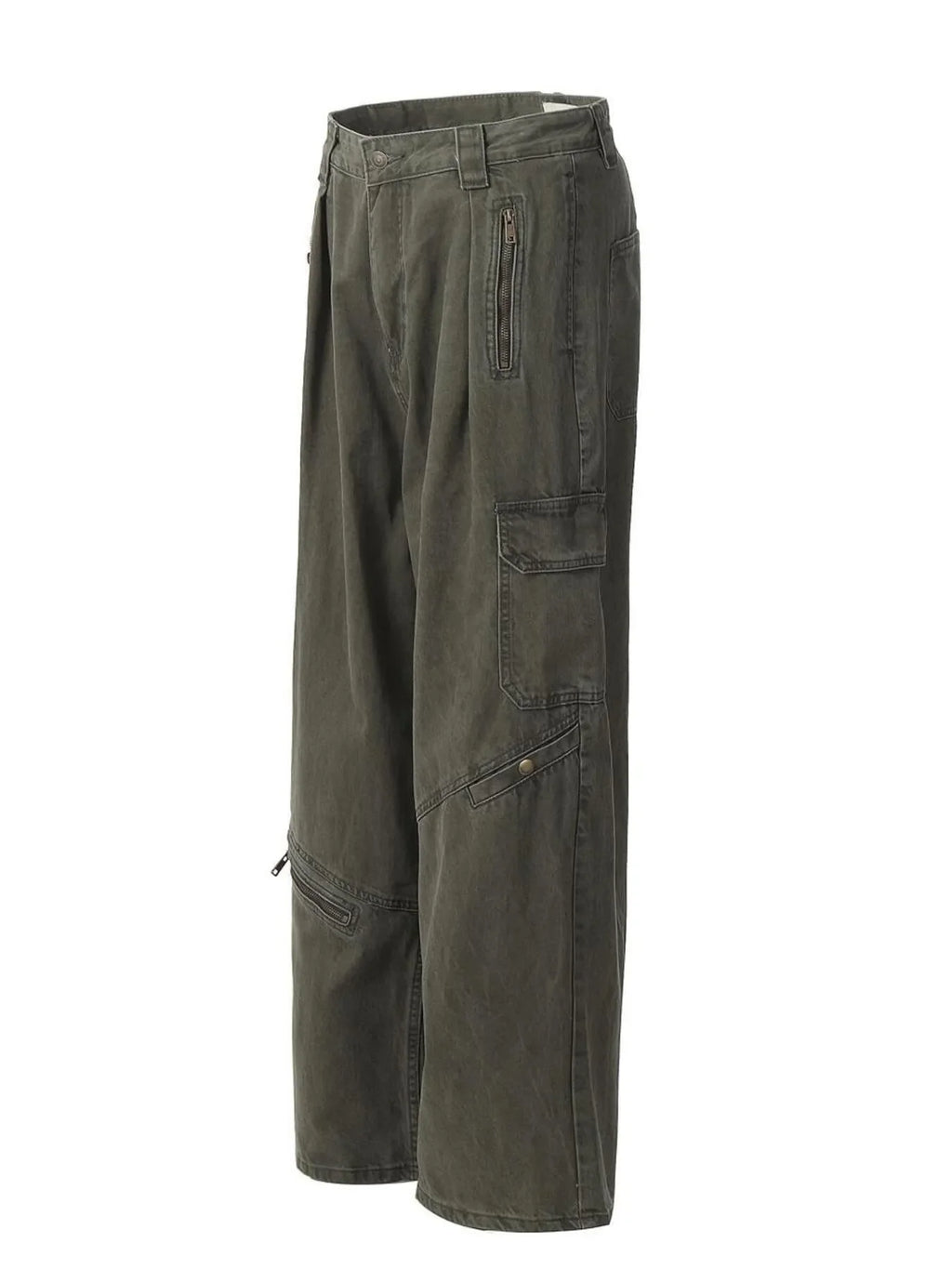 Men's Washed Cargo Wide Leg Jeans