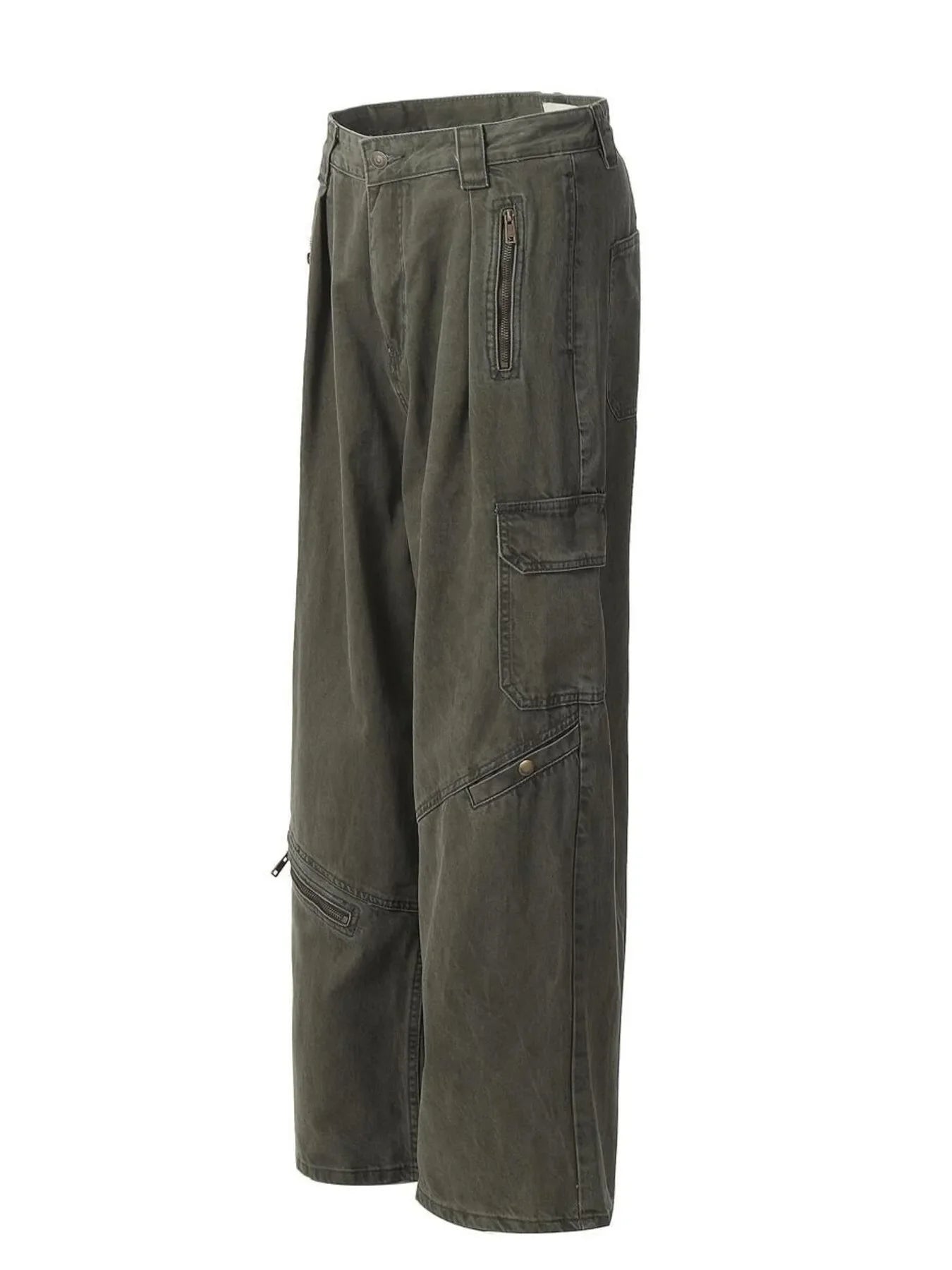 Men's Washed Cargo Wide Leg Jeans