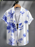 Men's Printed Button Up Short Sleeve Shirt