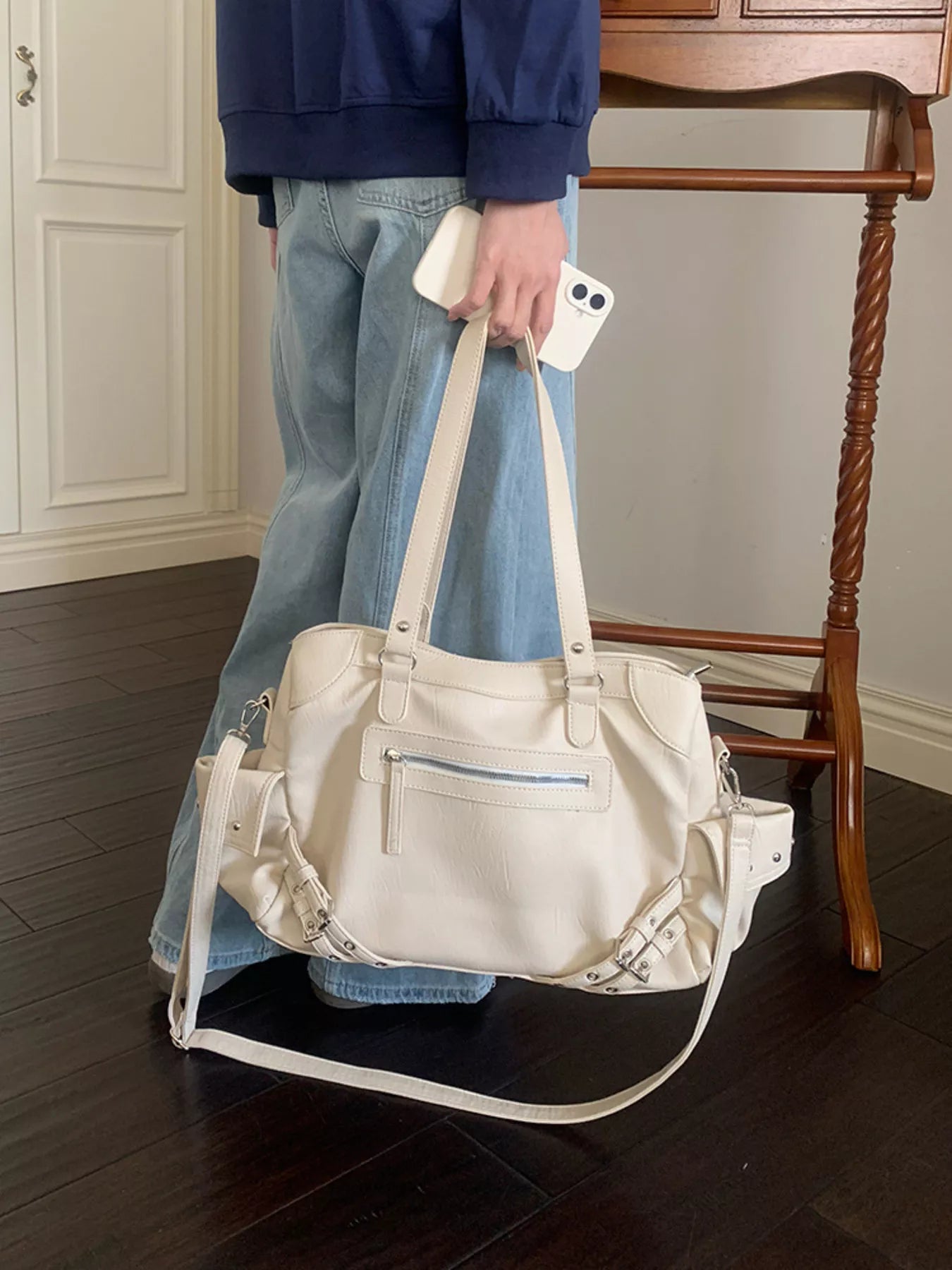 Rivet Decor Crossbody Bag
