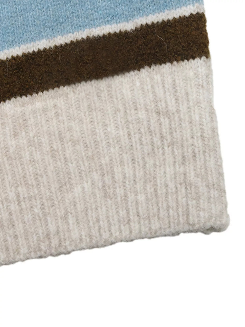 Striped Polo Collar Sweater