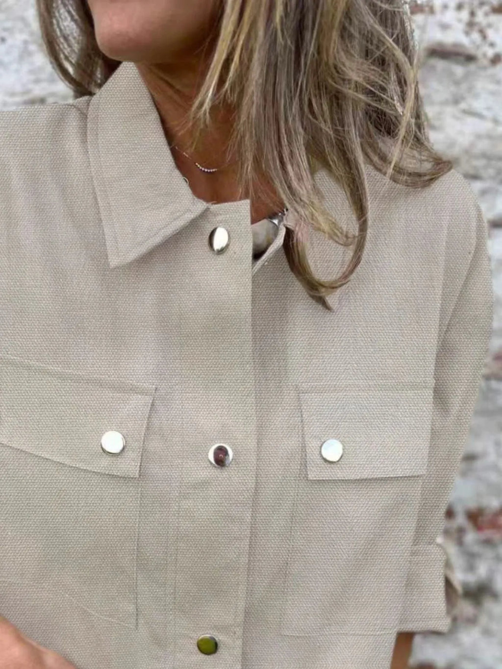 Snap-Down Utility Shacket with Chest Pockets