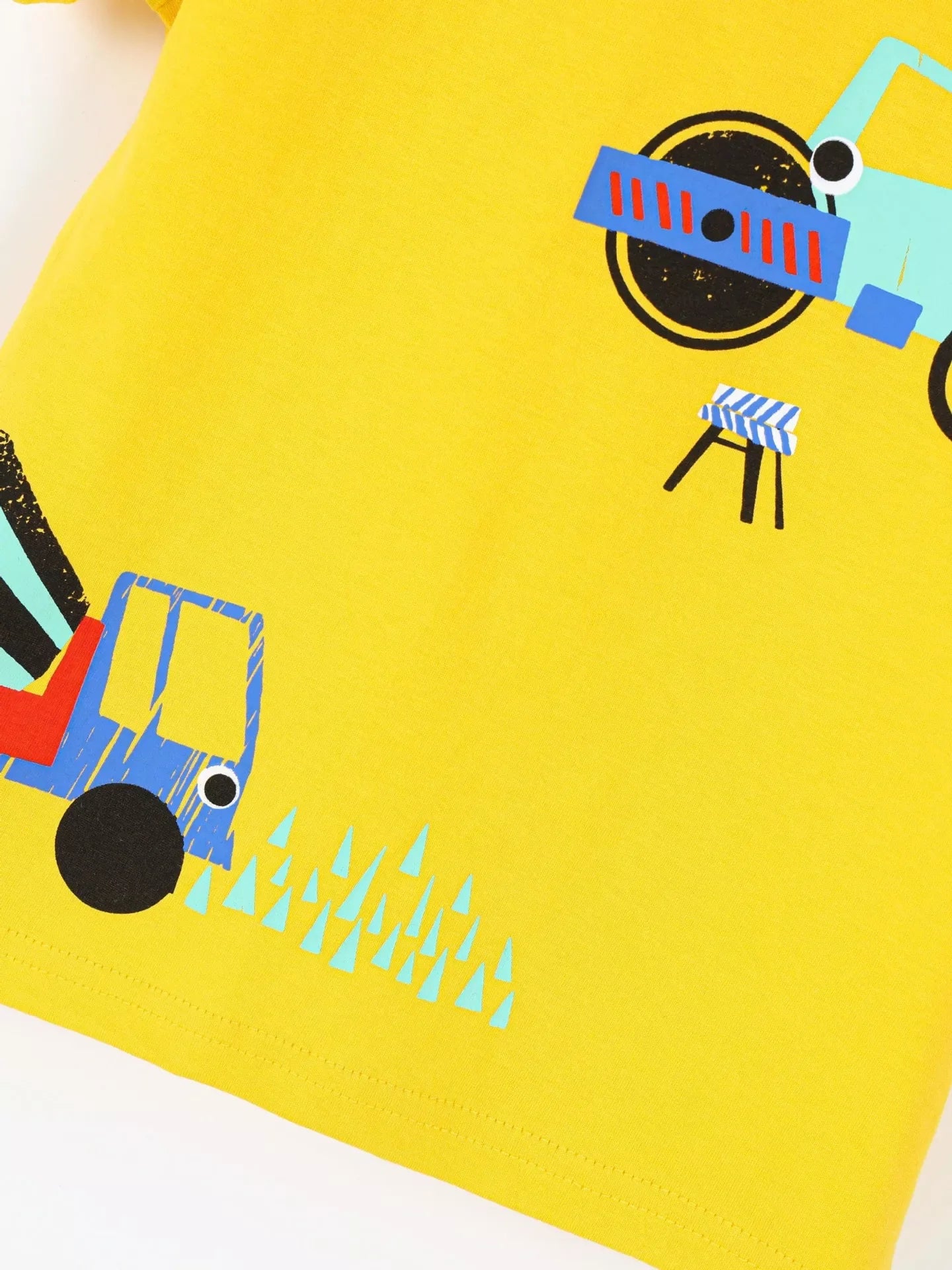Children's Construction Truck Graphic Short Sleeve T-Shirt